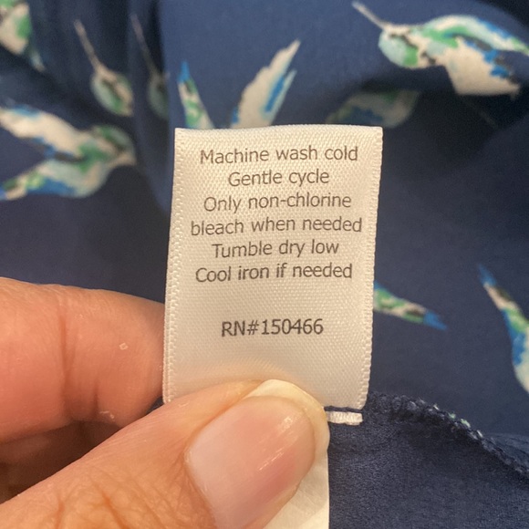 Womans 41 Hawthorn Melissa blue chiffon bird print blouse - Picture 6 of 6